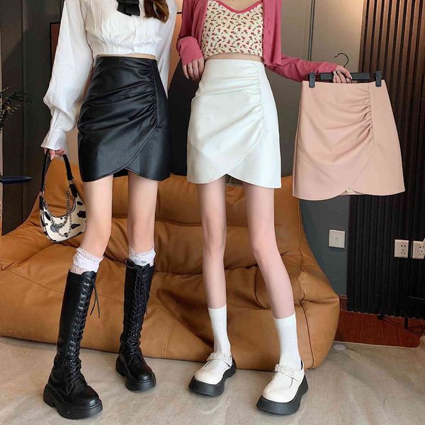skirts pu leather short autumn korean version high waist thin dign feeling wrinkle anti tarnish half length skirt female o1450, Black
skirts pu leather short autumn korean version high waist thin dign feeling wrinkle anti tarnish half length skirt female o1450, Black