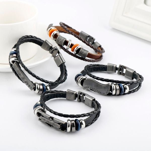 fashion style multi layer leather bracelets unique bangle gifts for female male accessories, Black
fashion style multi layer leather bracelets unique bangle gifts for female male accessories, Black