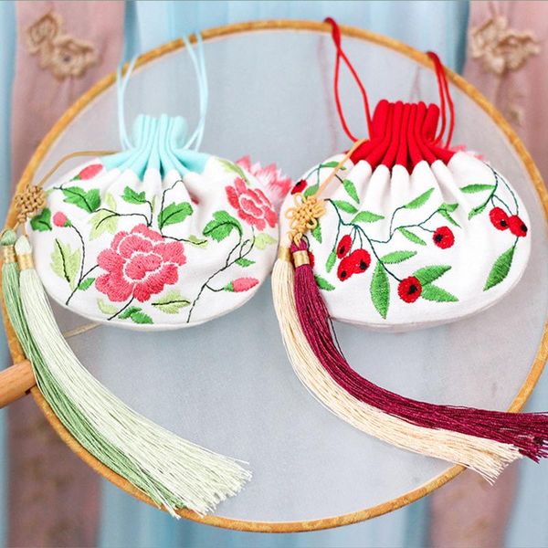jewelry pouches, bags handmade vintage chinese style embroidery storage bag drawstring flower pattern sachet tassel pendant lucky gift, Pink;blue
jewelry pouches, bags handmade vintage chinese style embroidery storage bag drawstring flower pattern sachet tassel pendant lucky gift, Pink;blue