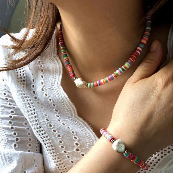 chokers bohemian color hand-sliced terra-cota necklace bracelet with a two-piece set of accessories, Golden;silver
chokers bohemian color hand-sliced terra-cota necklace bracelet with a two-piece set of accessories, Golden;silver