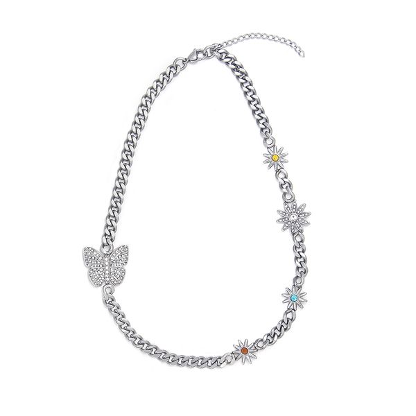 2021 necklace original design niche rhinestone butterfly color choker hip hop light luxury accessories tide brand jewelry, Silver
2021 necklace original design niche rhinestone butterfly color choker hip hop light luxury accessories tide brand jewelry, Silver