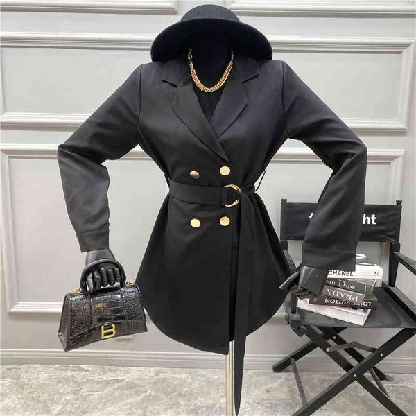 dress nicho design 2021 advanced metal jacket button lace up waist goddess temperament show thin medium coat, Black;gray
dress nicho design 2021 advanced metal jacket button lace up waist goddess temperament show thin medium coat, Black;gray