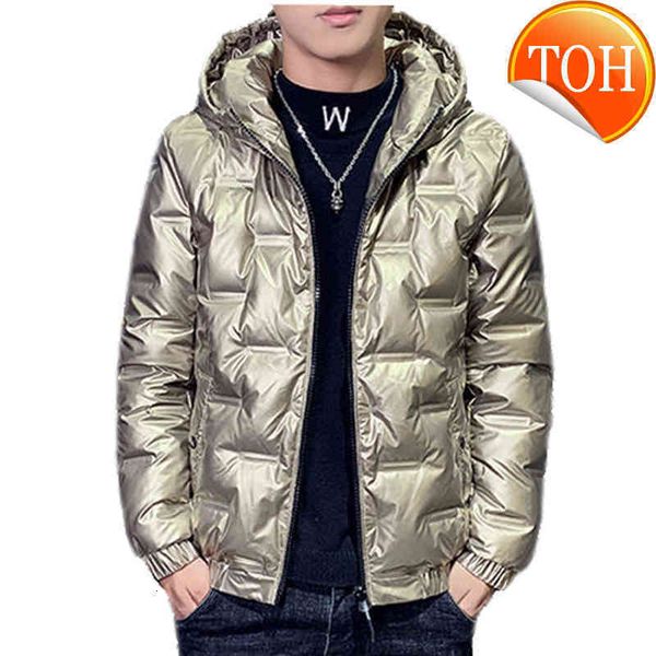 jacket 2021 winter men's down white duck coat new lightweight short student clothing, Black