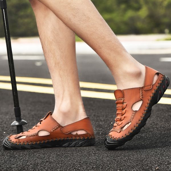 genuine leather mens sandals summer breathable men casual shoes non-slip outdoor men beach shoes roman slippers plus size 38-46, Black
genuine leather mens sandals summer breathable men casual shoes non-slip outdoor men beach shoes roman slippers plus size 38-46, Black