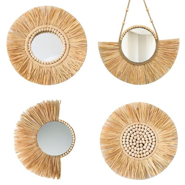 mirrors moroccan woven straw hanging wall mirror boho macrame wooden bead tapestry decor
mirrors moroccan woven straw hanging wall mirror boho macrame wooden bead tapestry decor