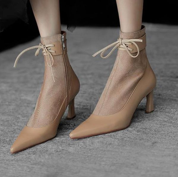boots french style high-heeled short women stiletto 2021 thin autumn winter ankle pointed soft leather shoes, Black
boots french style high-heeled short women stiletto 2021 thin autumn winter ankle pointed soft leather shoes, Black