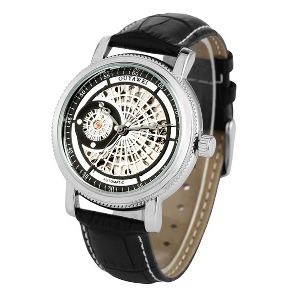 men mechanical watches brown leather luxury brand male waterproof automatic self wind relogio masculino, Slivery;brown
men mechanical watches brown leather luxury brand male waterproof automatic self wind relogio masculino, Slivery;brown