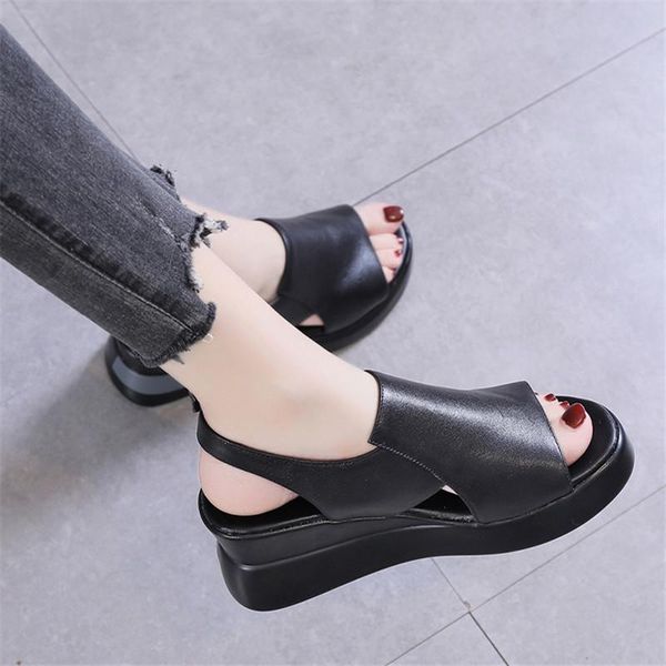 sandals platform women's summer slope with 2021 fish mouth fashion shoes high heels, Black
sandals platform women's summer slope with 2021 fish mouth fashion shoes high heels, Black