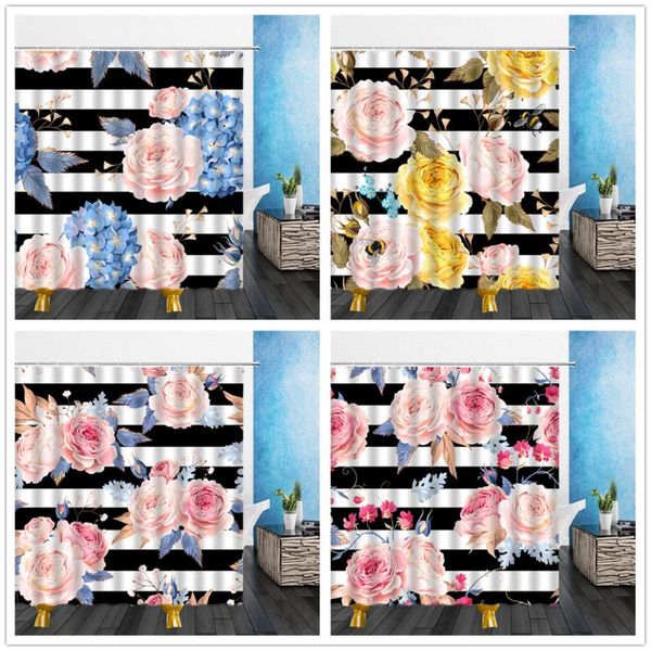 flowers shower curtains cartoons black white stripe splicing 3d print bathroom home decor waterproof polyester cloth curtain set
flowers shower curtains cartoons black white stripe splicing 3d print bathroom home decor waterproof polyester cloth curtain set