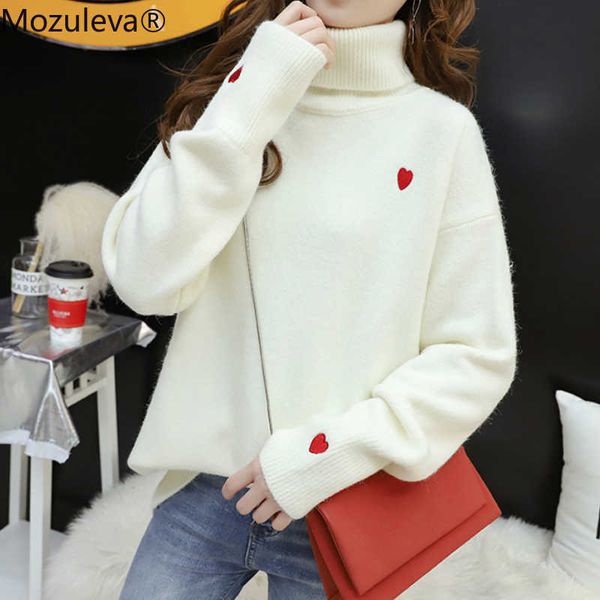 bornladies autumn winter long sleeve warm knitted pullover sweater turtleneck female oversize thick sweater printed heart 210706, White;black
bornladies autumn winter long sleeve warm knitted pullover sweater turtleneck female oversize thick sweater printed heart 210706, White;black