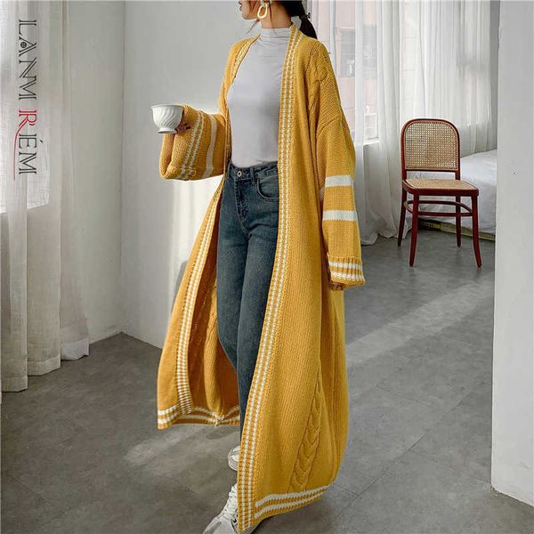 lanmrem autumn long style cardigan for women loose striped patchwork casual knitted sweater coat pc425 211012, White;black
lanmrem autumn long style cardigan for women loose striped patchwork casual knitted sweater coat pc425 211012, White;black