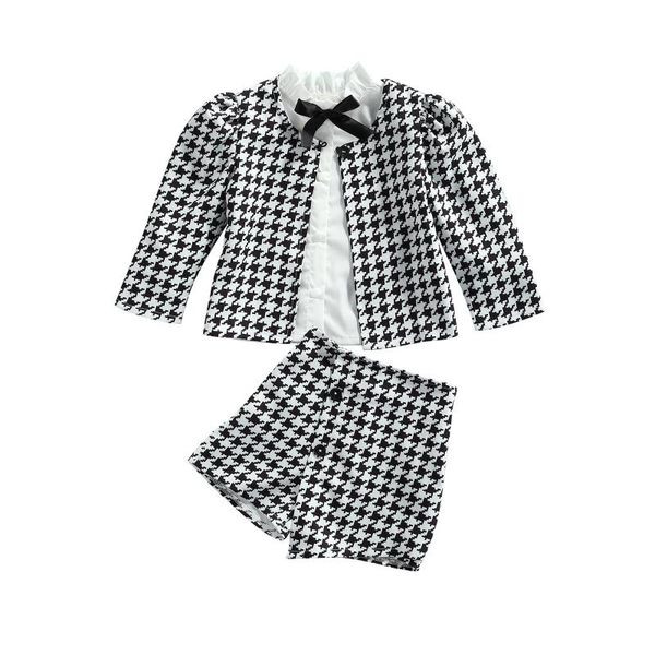 clothing sets opperiaya baby girls three-piece autumn cotton clothes casual set black houndstooth printed pattern cardigan shorts and shirt, White
clothing sets opperiaya baby girls three-piece autumn cotton clothes casual set black houndstooth printed pattern cardigan shorts and shirt, White