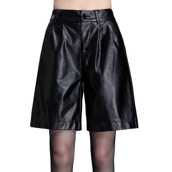 women's shorts women high waist black pu leather wide leg autumn winter female streetwear punk motorcycle loose straight, White;black
women's shorts women high waist black pu leather wide leg autumn winter female streetwear punk motorcycle loose straight, White;black
