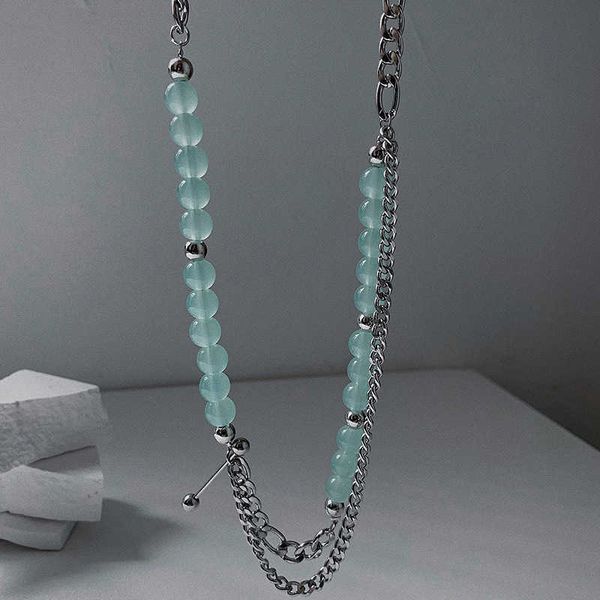 cool style design geometric stone necklace simple personality fashion net red chain, Silver
cool style design geometric stone necklace simple personality fashion net red chain, Silver