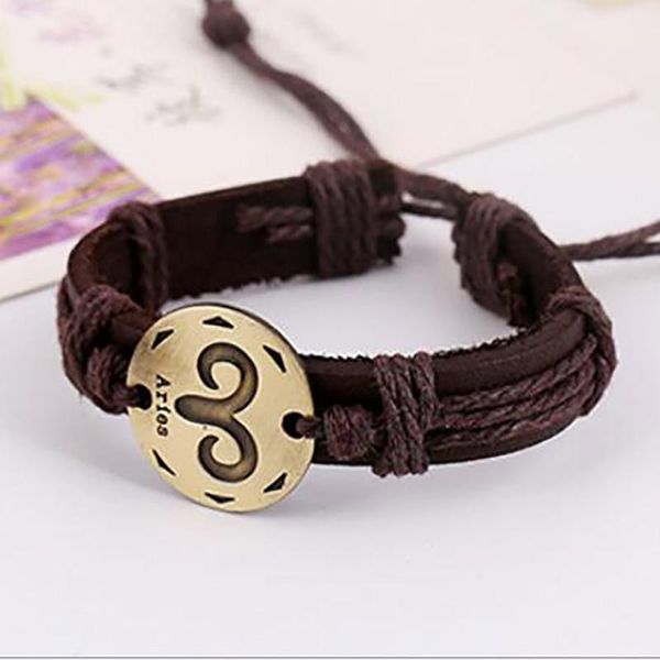 charm bracelets creative twelve constellation leather bracelet braided wristband for men adjustable ladies jewelry student twine, Golden;silver
charm bracelets creative twelve constellation leather bracelet braided wristband for men adjustable ladies jewelry student twine, Golden;silver