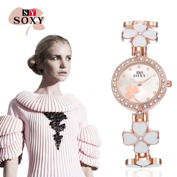 fashion creative design soxy simple novel four leaf grass lady bracelet crystal dial versatile watch, Black
fashion creative design soxy simple novel four leaf grass lady bracelet crystal dial versatile watch, Black