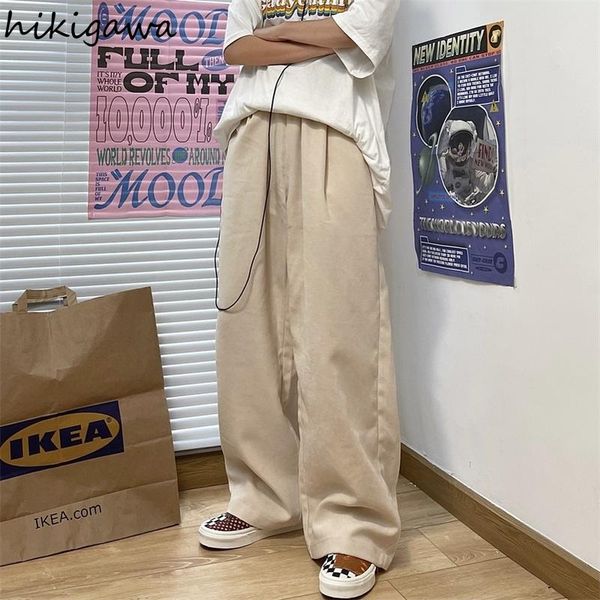 women's pants & capris hikigawa korean wild basic solid casual women japanese vintage straight pantalones elastic waist loose fashion t, Black;white
women's pants & capris hikigawa korean wild basic solid casual women japanese vintage straight pantalones elastic waist loose fashion t, Black;white