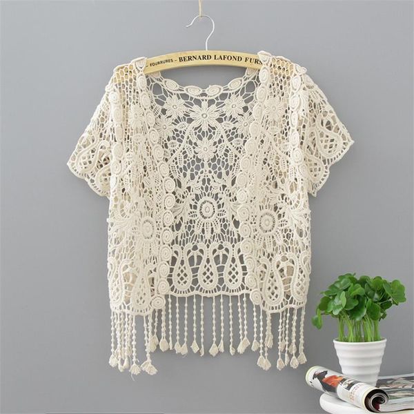 women's blouses & shirts 2021 hollow out crochet kimono cardigan women white blouse crop with tassel summer beachwear short coat
women's blouses & shirts 2021 hollow out crochet kimono cardigan women white blouse crop with tassel summer beachwear short coat