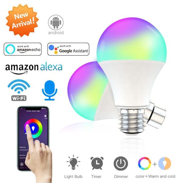 bulbs wifi smart light bulb b22 e27 led rgb lamp work with alexa/google home dimmable timer lighting tubes
bulbs wifi smart light bulb b22 e27 led rgb lamp work with alexa/google home dimmable timer lighting tubes