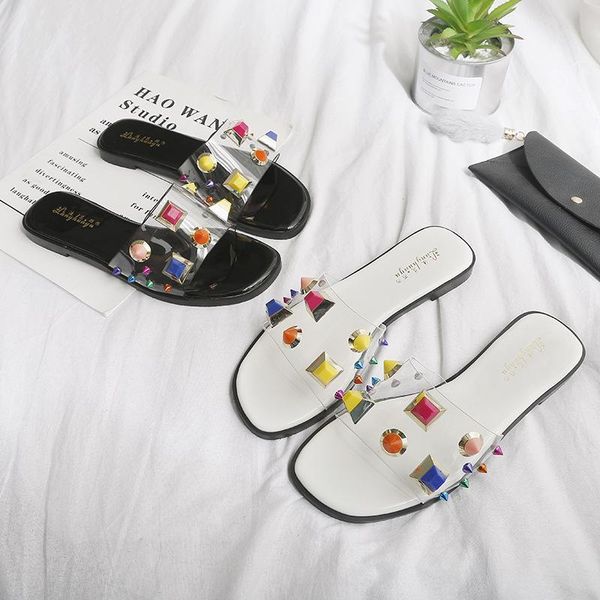 slippers glitter colorful rivets ladies summer shoes plus size 40-43 flat heel slipper fresh transparent sandals slides, Black
slippers glitter colorful rivets ladies summer shoes plus size 40-43 flat heel slipper fresh transparent sandals slides, Black