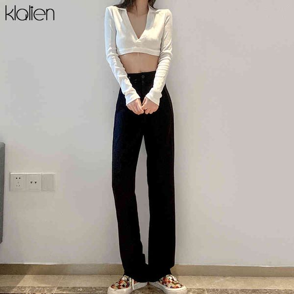 pants 2021 spring new women street casual loose high waist solid black straight pant office lady simple trousers, Black;white
pants 2021 spring new women street casual loose high waist solid black straight pant office lady simple trousers, Black;white