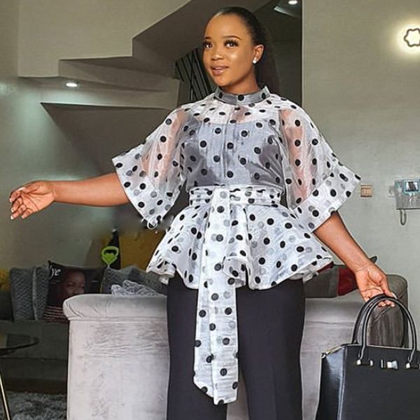 beach evening party white blouses polka dot see through thin transparent half flare sleeves shirt women's fashion 210422
beach evening party white blouses polka dot see through thin transparent half flare sleeves shirt women's fashion 210422