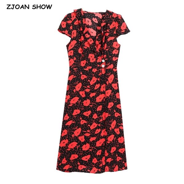 vintage france style ruffles collar flower print dress holiday woman side button waist slim short sleeve midi tea dresses 210429, Black;gray
vintage france style ruffles collar flower print dress holiday woman side button waist slim short sleeve midi tea dresses 210429, Black;gray