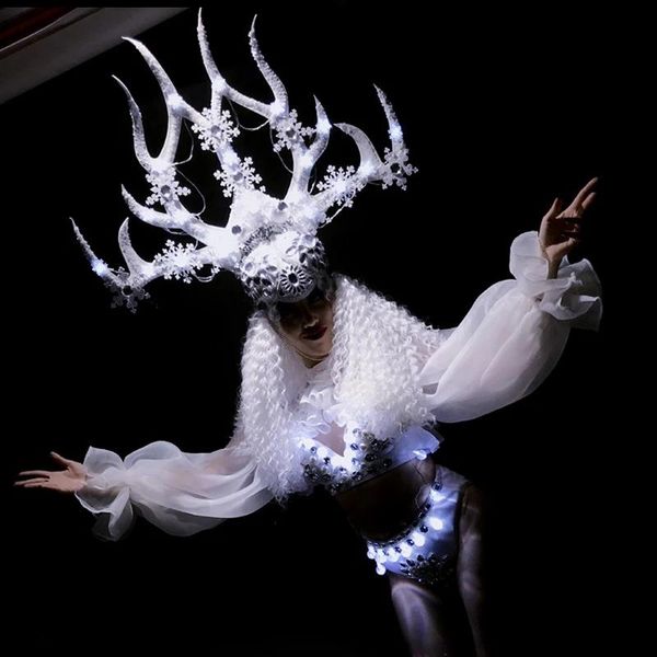 party decoration led lumious clothing white queen costume christmas antlers nightclub stage costumes women dance wear rave
party decoration led lumious clothing white queen costume christmas antlers nightclub stage costumes women dance wear rave