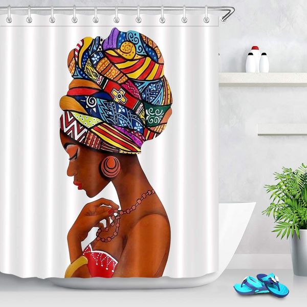 african american theme afro girl shower curtain black girl with tribal headscarf afrocentric shower curtains for bathroom
african american theme afro girl shower curtain black girl with tribal headscarf afrocentric shower curtains for bathroom