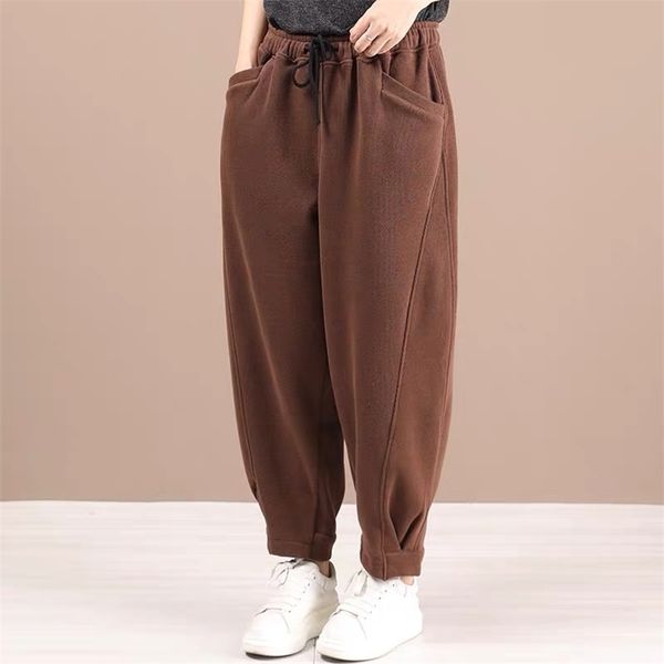 autumn winter arts style women elastic waist loose casual pants double pocket cotton warm harem plus size s107 210512, Black;white
autumn winter arts style women elastic waist loose casual pants double pocket cotton warm harem plus size s107 210512, Black;white