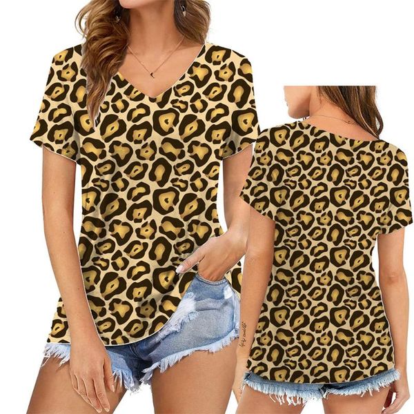 women's t-shirt geometry leopard floral t shirt life print women short sleeve v neck loose tshirt ladies fashion clothes, White
women's t-shirt geometry leopard floral t shirt life print women short sleeve v neck loose tshirt ladies fashion clothes, White