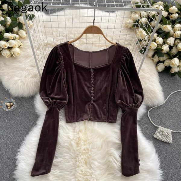 women's blouses & shirts gagaok vintage blouse women 2021 spring autumn square collar button puff sleeve solid korean chic fashion, White
women's blouses & shirts gagaok vintage blouse women 2021 spring autumn square collar button puff sleeve solid korean chic fashion, White