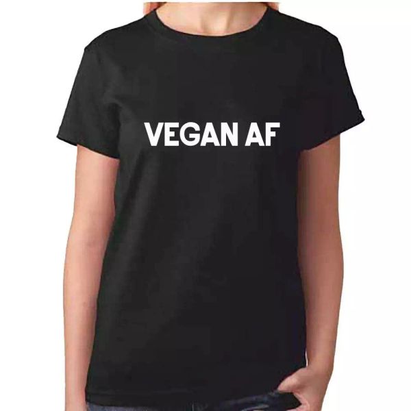 new ladies vegan af tshirt - funny vegan vegetarian food t shirt clothing gift, White;black
new ladies vegan af tshirt - funny vegan vegetarian food t shirt clothing gift, White;black