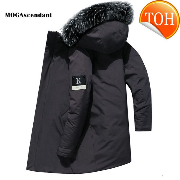 duck white men's down winter jacket outwear coats windproof fur hooded collar thicken parkas warm jackets plus size 5xl, Black
duck white men's down winter jacket outwear coats windproof fur hooded collar thicken parkas warm jackets plus size 5xl, Black