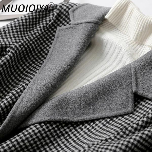 women's wool & blends england style long coat 2021 women winter coats turn-dwon collar plaid woolen female jacket casacos 38010 wyq1764, Black 
women's wool & blends england style long coat 2021 women winter coats turn-dwon collar plaid woolen female jacket casacos 38010 wyq1764, Black