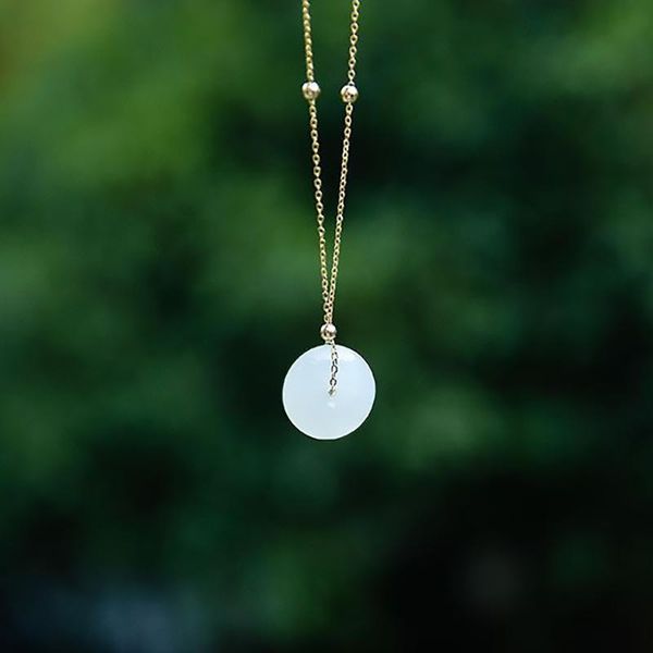 chains natural hetian jade safe clasp necklace pendant fresh and light luxury ladies jewelry engagement accessories, Silver
chains natural hetian jade safe clasp necklace pendant fresh and light luxury ladies jewelry engagement accessories, Silver