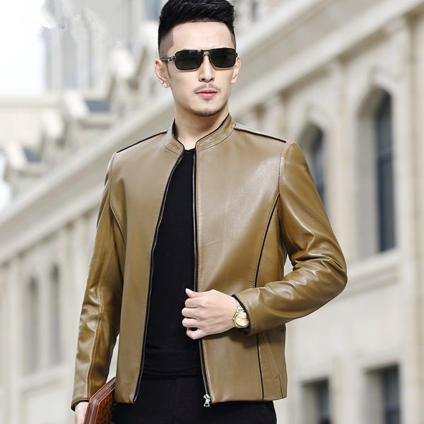 men's leather & faux genuine jacket short sheepskin coat men spring autumn blazer jackets blouson cuir homme a16cj8807 yy282 kl8i, Black
men's leather & faux genuine jacket short sheepskin coat men spring autumn blazer jackets blouson cuir homme a16cj8807 yy282 kl8i, Black