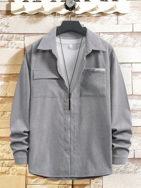 men patched detail flap pocket jacket without tee 8181#, Black;brown
men patched detail flap pocket jacket without tee 8181#, Black;brown