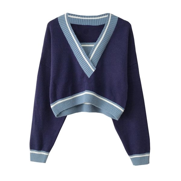 autumn winter women korean preppy style knitted basic sweater v neck pullover long sleeve casual jumpers outerwear 210430, White;black
autumn winter women korean preppy style knitted basic sweater v neck pullover long sleeve casual jumpers outerwear 210430, White;black