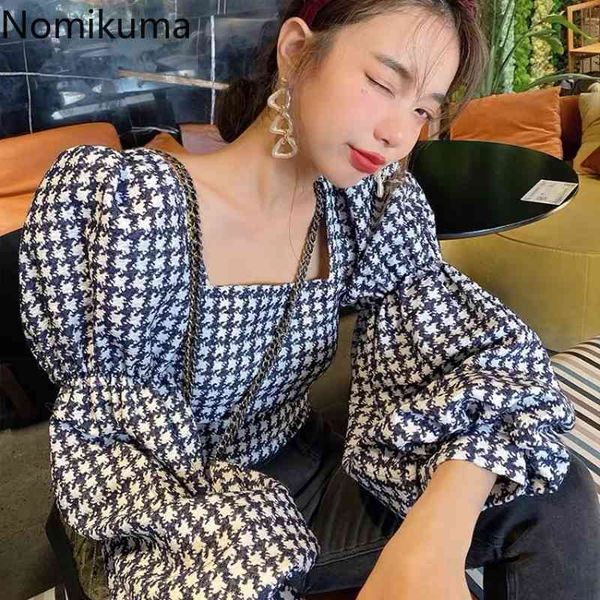 nomikuma korean chic plaid shirts square collar long puff sleeve blouse women casual vintage elegant female blusas mujer 210514, White
nomikuma korean chic plaid shirts square collar long puff sleeve blouse women casual vintage elegant female blusas mujer 210514, White