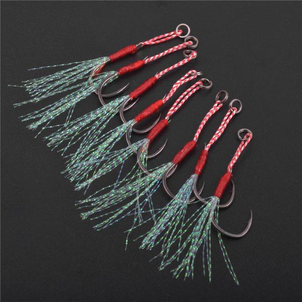 20pcs/lot slow jig assist fishing hook cast jigging bass lure metal head barbed hooks tying up with feather
20pcs/lot slow jig assist fishing hook cast jigging bass lure metal head barbed hooks tying up with feather