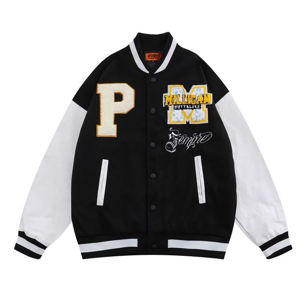 men's hoodies & sweatshirts letter in fashion embroidered baseball jacket male european-style american and loose collar pilot c1ya, Black
men's hoodies & sweatshirts letter in fashion embroidered baseball jacket male european-style american and loose collar pilot c1ya, Black
