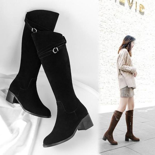 boots thick autumn and winter heel knee children's type of length frosted medium high, Black
boots thick autumn and winter heel knee children's type of length frosted medium high, Black