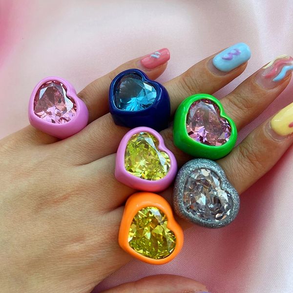 acrylic resin rhinestone rings sparkling heart crystal zircon opening adjustable ring for women girls jewelry, Silver
acrylic resin rhinestone rings sparkling heart crystal zircon opening adjustable ring for women girls jewelry, Silver