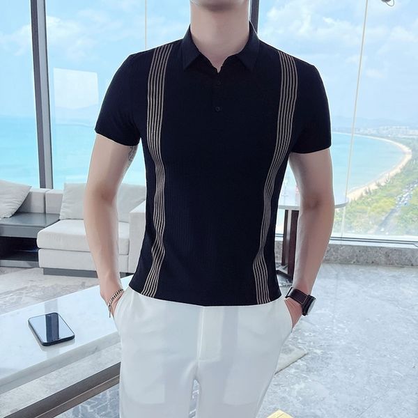 summer striped polo shirts men short sleeve slim casual polo shirts business office social clothing street wear tee 210527, White;black
summer striped polo shirts men short sleeve slim casual polo shirts business office social clothing street wear tee 210527, White;black