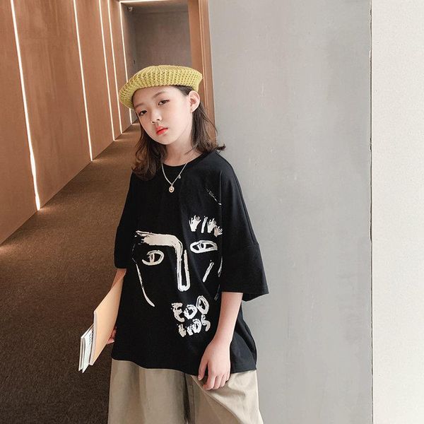 t-shirts teen girls fashion abstract art print t-shirt with three-quarter sleeves cotton black color summer children tees 5-13years, Blue
t-shirts teen girls fashion abstract art print t-shirt with three-quarter sleeves cotton black color summer children tees 5-13years, Blue