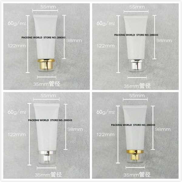 60ml white soft tube for mildy wash/butter/ hand cream tube/night cream/anti-uv cream/acrylic gold/silver plastic storage bottles & jars
60ml white soft tube for mildy wash/butter/ hand cream tube/night cream/anti-uv cream/acrylic gold/silver plastic storage bottles & jars