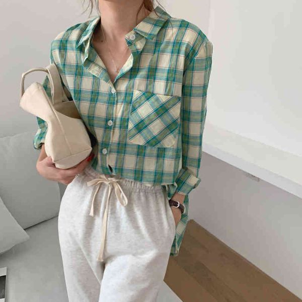 green plaid elegance girls loose geometric casual vintage gentle basic streetwear basewear retro shirts 210421, White
green plaid elegance girls loose geometric casual vintage gentle basic streetwear basewear retro shirts 210421, White