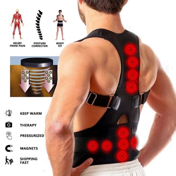 back posture corrector magnetic adjustable brace support belt, Black;blue 
back posture corrector magnetic adjustable brace support belt, Black;blue