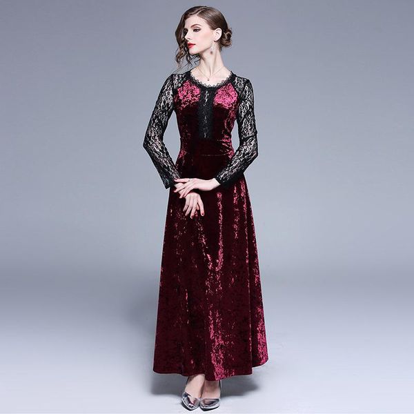 casual dresses women autumn winter elegant velvet event party robe lace designer vintage vestidos fashion, Black;gray
casual dresses women autumn winter elegant velvet event party robe lace designer vintage vestidos fashion, Black;gray